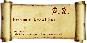 Prommer Urzulina névjegykártya
